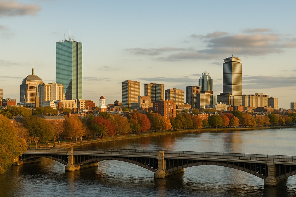 Boston skyline near Harvard