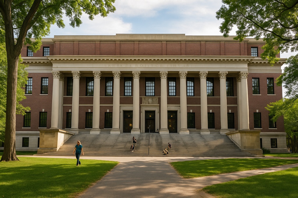 Widener Library on Harvard campus